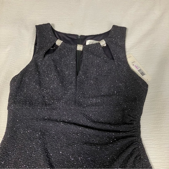 Eliza J Cocktail Dress Black with Mtalic Sparkle size 6 - Picture 9 of 9